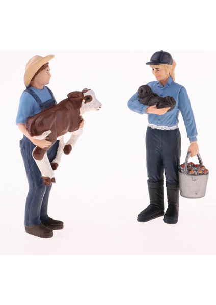 Set / 8 Adet Düzeni Peyzaj Manzarası Insanlar Boyalı Model Rakamlar Model Çiftçi (Yurt Dışından)