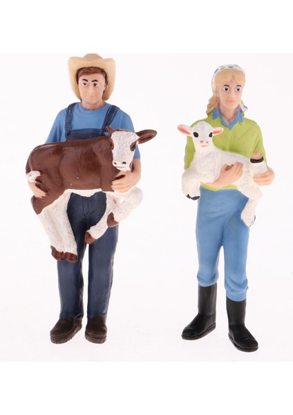 Set / 8 Adet Düzeni Peyzaj Manzarası Insanlar Boyalı Model Rakamlar Model Çiftçi (Yurt Dışından)