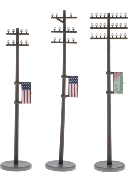 3 Adet 1/42 Elektrik Hattı Direkleri Telefon Kutup Seti Manzara Yapı Aksesuarları (Yurt Dışından)