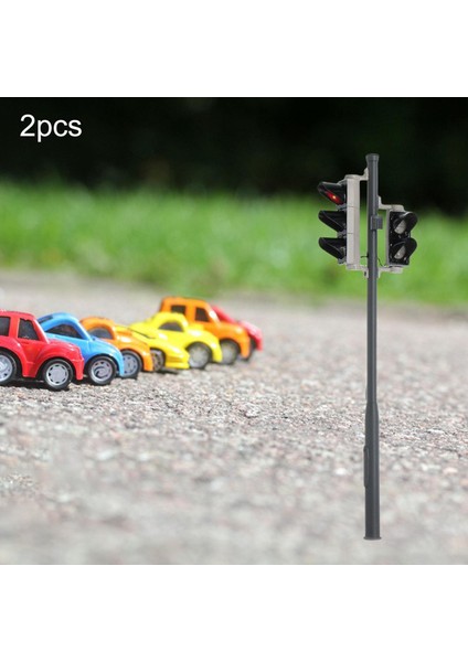 2x Model Demiryolu Tren Sinyalleri 5-Led'ler Için Demiryolu Düzeni O Ölçekli Ho Skalalı 1:43 (Yurt Dışından)