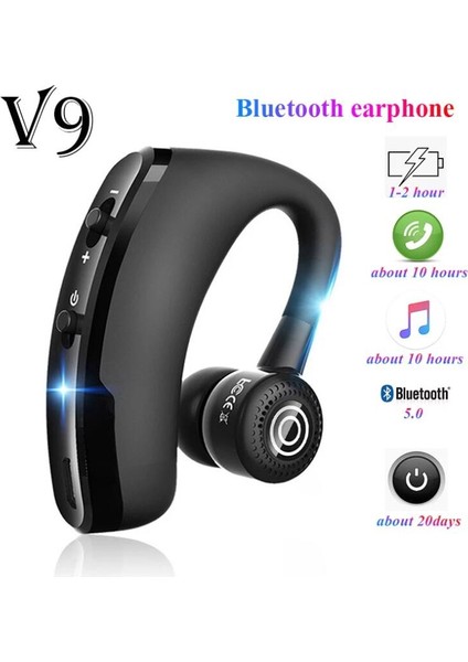 Kulaklık V9 Bluetooth 5.0 Csr Stereo Kablosuz Kablosuz Su Geçirmez Renk Siyah (Yurt Dışından)