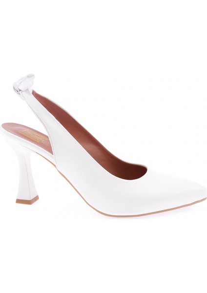 701-22Y Kadın Sıvrı Burun Parmak Dekoltelı Bılekten Baglamalı Topuklu Ayakkabı