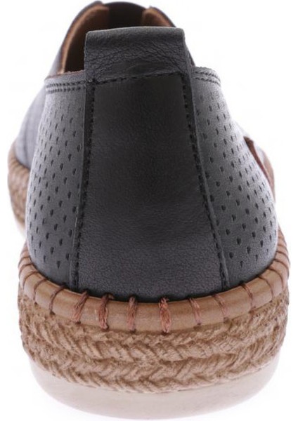 9005 Kadın Hasır Detaylı Lazerlı Yaprak Desenlı Casual Ayakkabı indirimleri