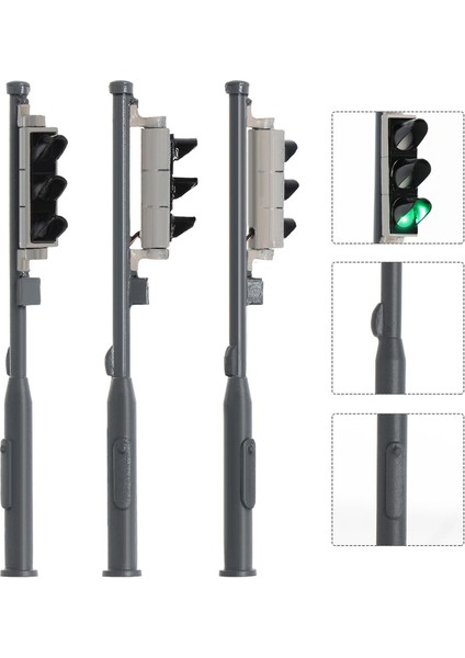 3x Model Tren Trafik Işık Tren Demiryolu Kum Tablosu Manzarası İçin LED Sinyali 1 - 43 O Ölçek (Yurt Dışından) fiyatları