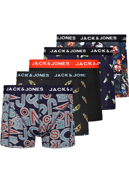 Jack & Jones Desenli 5'li Boxer Paketi