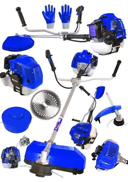Alman Trex 6003 Yan Tipi Benzinli Motorlu Ot Çalı Tırpanı Çim Biçme Makinesi Tırpan Mavi fiyatları