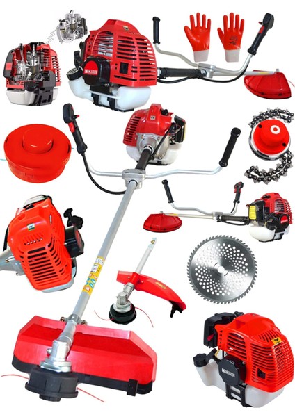 Alman K6003 Yan Tipi Benzinli Motorlu Ot Çalı Tırpanı Çim Biçme Makinesi Tırpan + Canavar Baslik