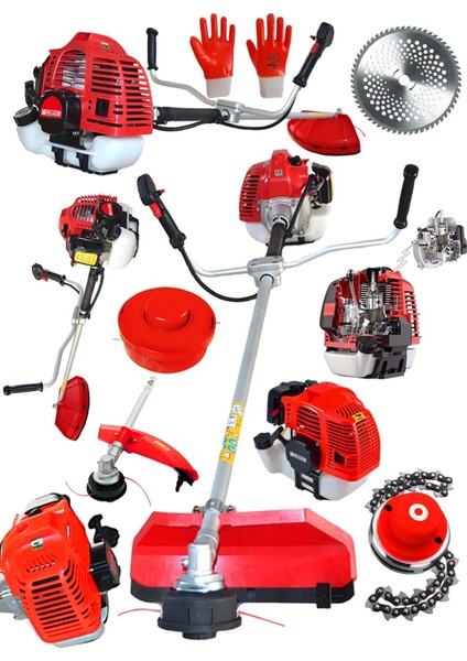 Alman K6003 Yan Tipi Benzinli Motorlu Ot Çalı Tırpanı Çim Biçme Makinesi Tırpan + Canavar Baslik fiyatları