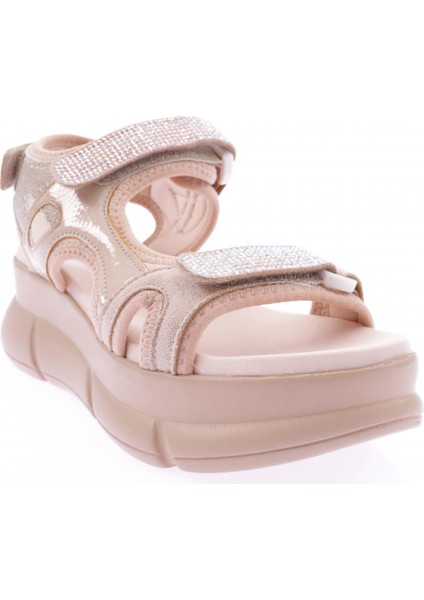 4940-22Y Kadın Kalın Taban Silver Taslı Cırtlı Sandalet fiyatları