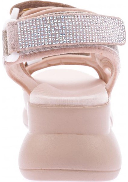 4940-22Y Kadın Kalın Taban Silver Taslı Cırtlı Sandalet fırsatları