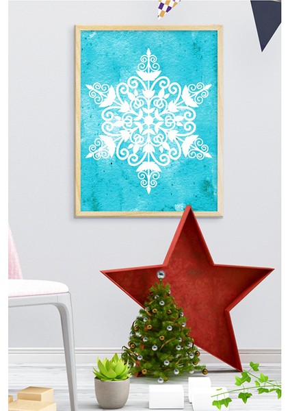 Çerçeveli Ahşap Çerçeve Yılbaşı Noel Tekli Tablo Çerçeveler Dekorasyon Ev Dekoru ÖZC-347