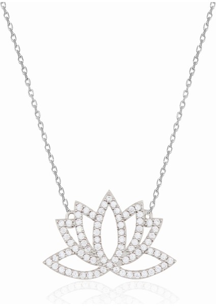 925 Ayar Gümüş Lotus Çiçeği Kolye