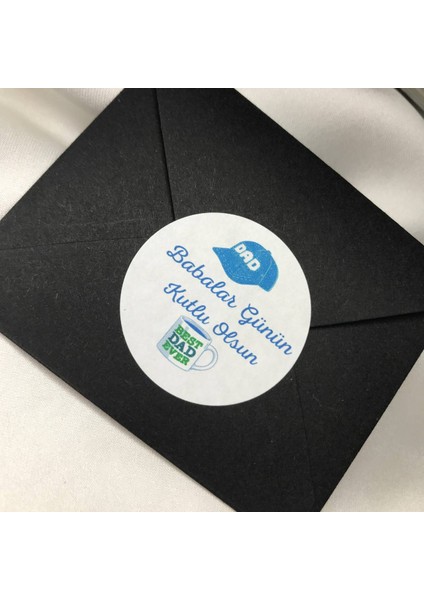 Babalar Günün Kutlu Olsun Stıcker Mat 4 cm - 33 Adet