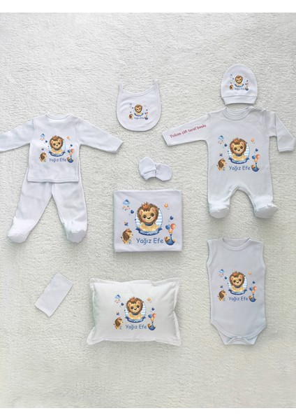 E11 Isimli, Erkek Bebek 10LU Beyaz Hastane Çıkışı