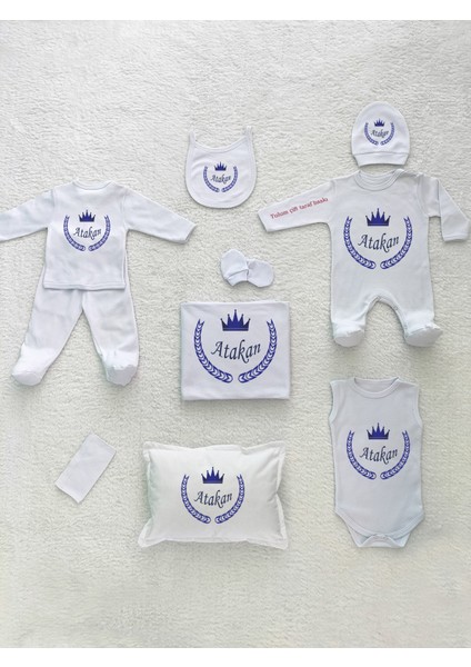 E16 Isimli, Erkek Bebek 10LU Beyaz Hastane Çıkışı