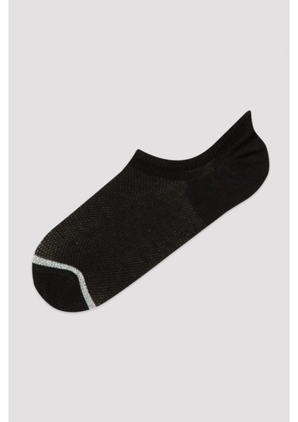 Siyah Basic Mesh 3lü Patik Çorap