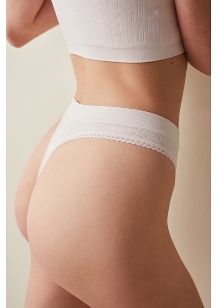 Açık Bej Seamless Pointel Thong Külot fiyatları