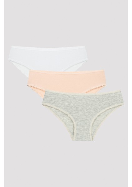 Kız Çocuk Soft Basic 3lü Slip Külot