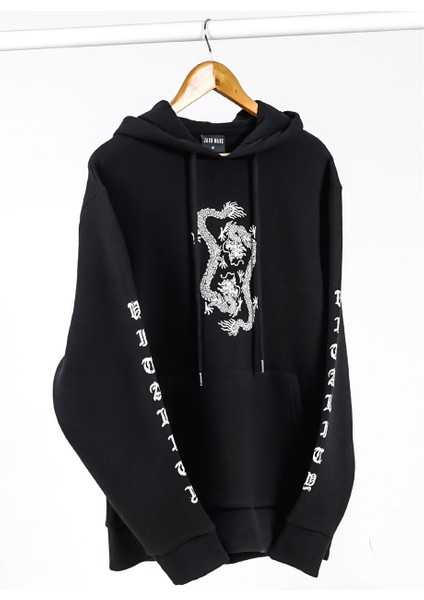 Dragon Baskılı Siyah Oversize Kadın Sweatshirt modelleri