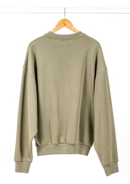 Haki Renk Basic Oversize Kadın Sweatshirt fırsatları