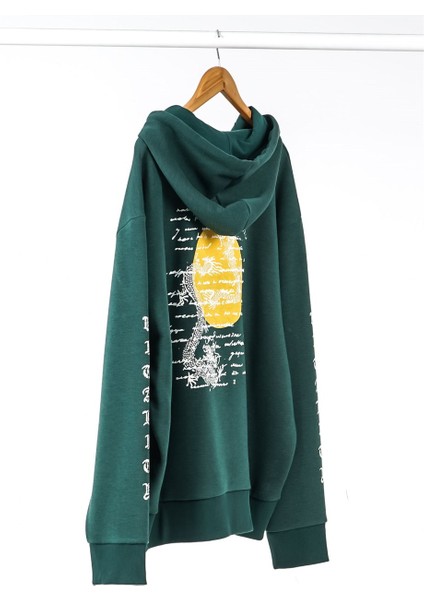 Dragon Baskılı Yeşil Oversize Kadın Sweatshirt fırsatları