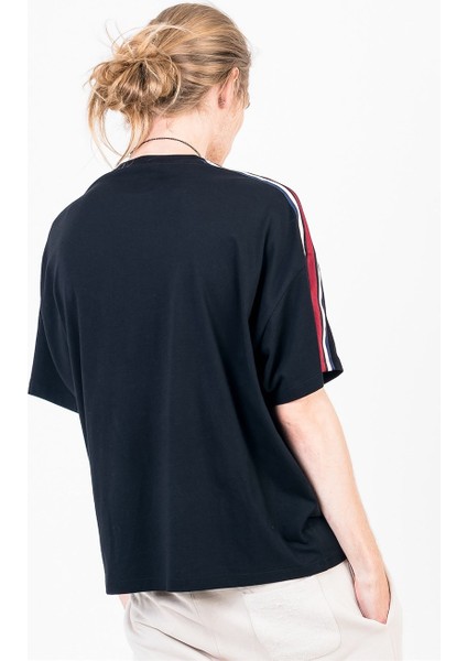 Omuzları Şeritli Oversized Siyah Erkek T-shirt fırsatları