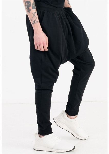 Büyük Beden Siyah Erkek Şalvar Eşofman