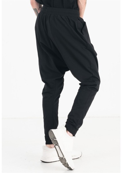 Siyah Slim Fit Yanları Cepli Erkek Şalvar Eşofman fırsatları