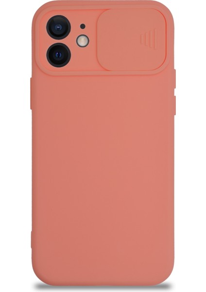 Caseworld Apple iPhone 12 Kapak Kamera Korumalı Sürgülü Renkli Silikon Kılıf - Pudra fiyatları
