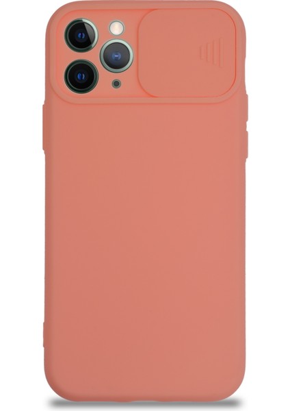 Apple iPhone 11 Pro Kapak Kamera Korumalı Sürgülü Renkli Silikon Kılıf - Pudra fiyatları