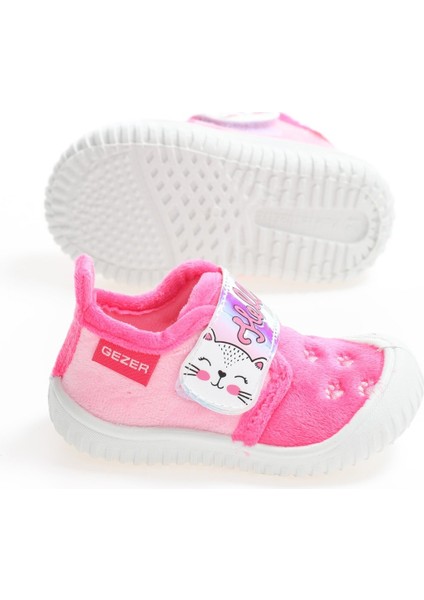 Gri Pembe Kaydırmaz Taban Kız Çocuk Kreş Panduf Ayakkabı 03213 fırsatları