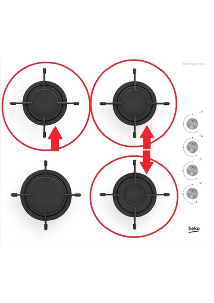 Arçelik 7763570148 Ocl 614 EM1S Ankastre Ocak Demiri modelleri