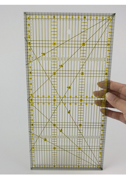 Plastik Şeffaf 30X15 cm Terzi Modelist Kırkyama Patcwork Kesim Cetvel