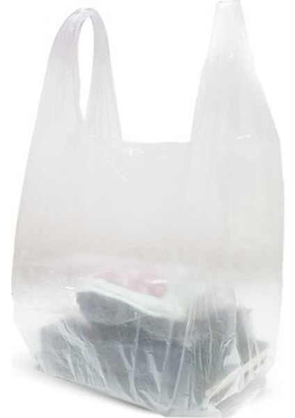 Şeffaf Hışır Poşet 10'lu Orta Boy Atlet Poşet Şeffaf Market Poşet 10 kg Bşaslnpşt