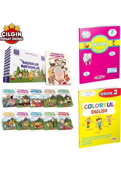 2. Sınıf Başrolde Hayvanlar + Çoklu Zeka Yayınları Okuma Anlama + Colorful English