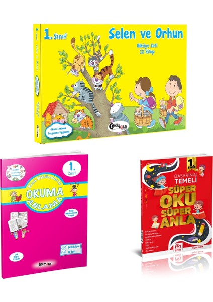1.sınıf Çoklu Zeka Yayınları Selen ve Orhun 12 Kitap + Okuma Anlama + Model Yayınları Süper Oku Anla