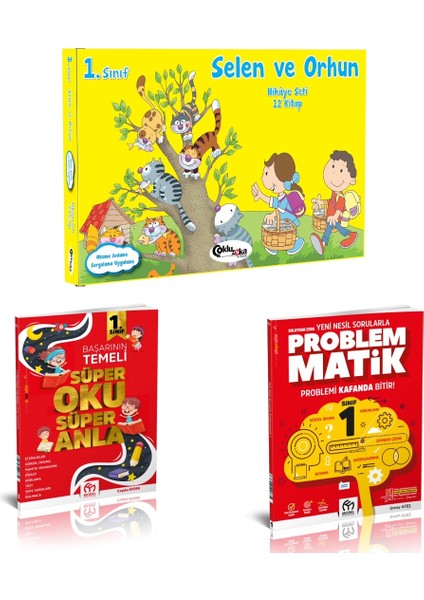 1.sınıf Çoklu Zeka Yayınları Selen ve Orhun 12 Kitap + Model Yayınları Süper Oku Anla + Problemmatik