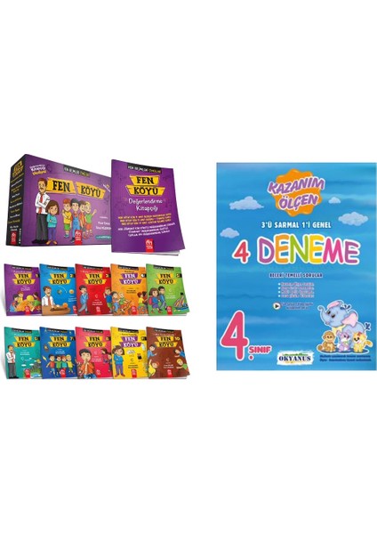 4. Sınıf Fen Köyü 10'lu Hikaye Seti + Okyanus Yayınları 4'lü Deneme