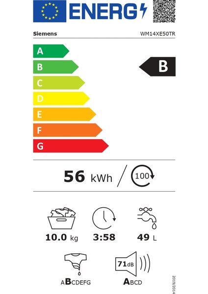 WM14XE50TR 10 Kg 1400 Devir Beyaz Çamaşır Makinesi