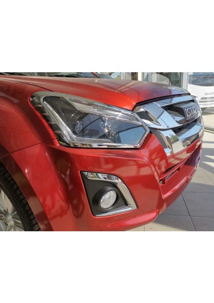 Çmk Isuzu D-Max 2018+ Far Çerçevesi Kaplama Nikelaj Sinyal Çizgili