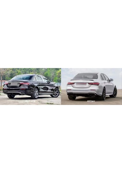 Mercedes W213 E Serisi 2021+ E63 Difüzör Ve Siyah Egzoz Seti (Amg Sedan)