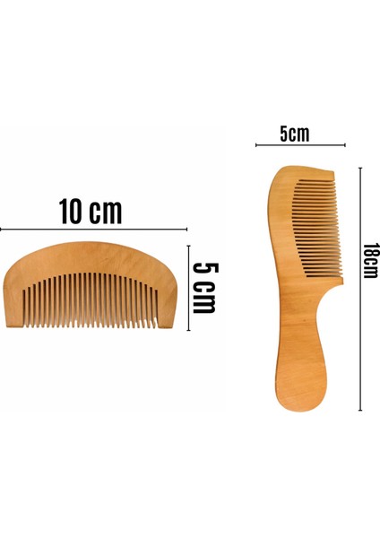 %100 Keçi Kılı Doğal Bebek Saç Fırçası ve Doğal Ahşap Tarak 3'lü Set (0+ Ay)