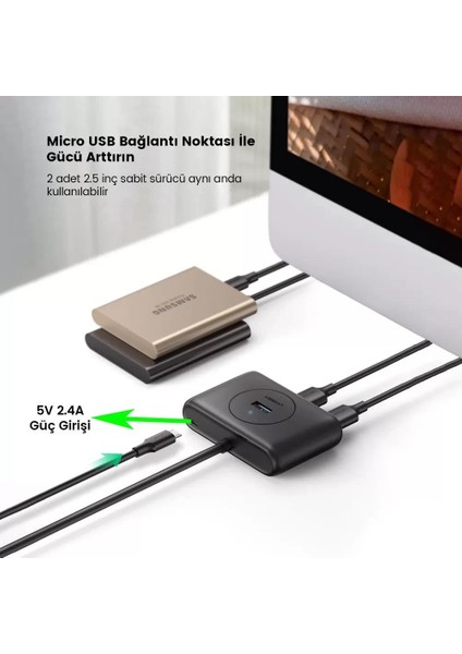 USB 3.0 4 Portlu Hub Çoklayıcı 1 Metre fiyatları