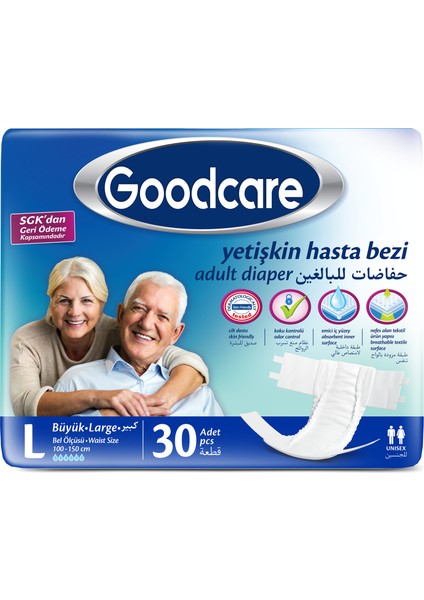 Goodcare 120 Adet 4 Paket Büyük L Beden Belbantlı Hasta Bezi