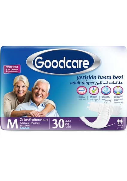 Goodcare Bel Bantlı Hasta Bezi 30 Adet Orta Medium