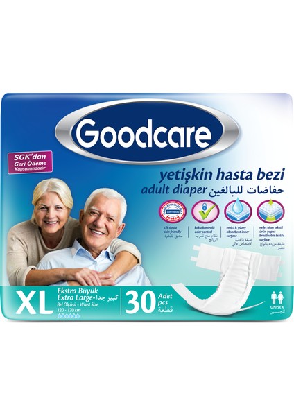 Goodcare Bel Bantlı Hasta Bezi 120 Adet Xl Extra Large