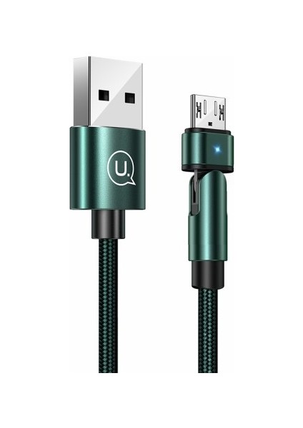 U60 Micro 180° Döndürülebilir Şarj Kablosu 1m Yeşil