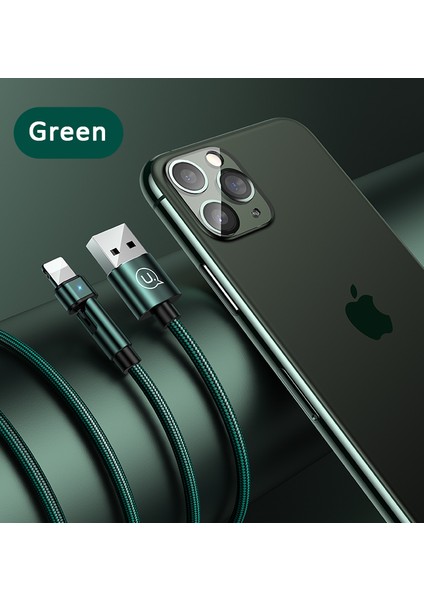 U60 Lightning 180° Döndürülebilir Şarj Kablosu 1m Yeşil fiyatları