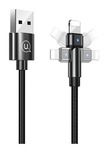 U60 Lightning 180° Döndürülebilir Şarj Kablosu 1m Yeşil modelleri