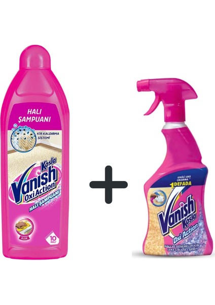 Vanish Oxi Action Elde Halı YIKAMA850 ml+LEKE Çıkarma Spreyi 500 ml